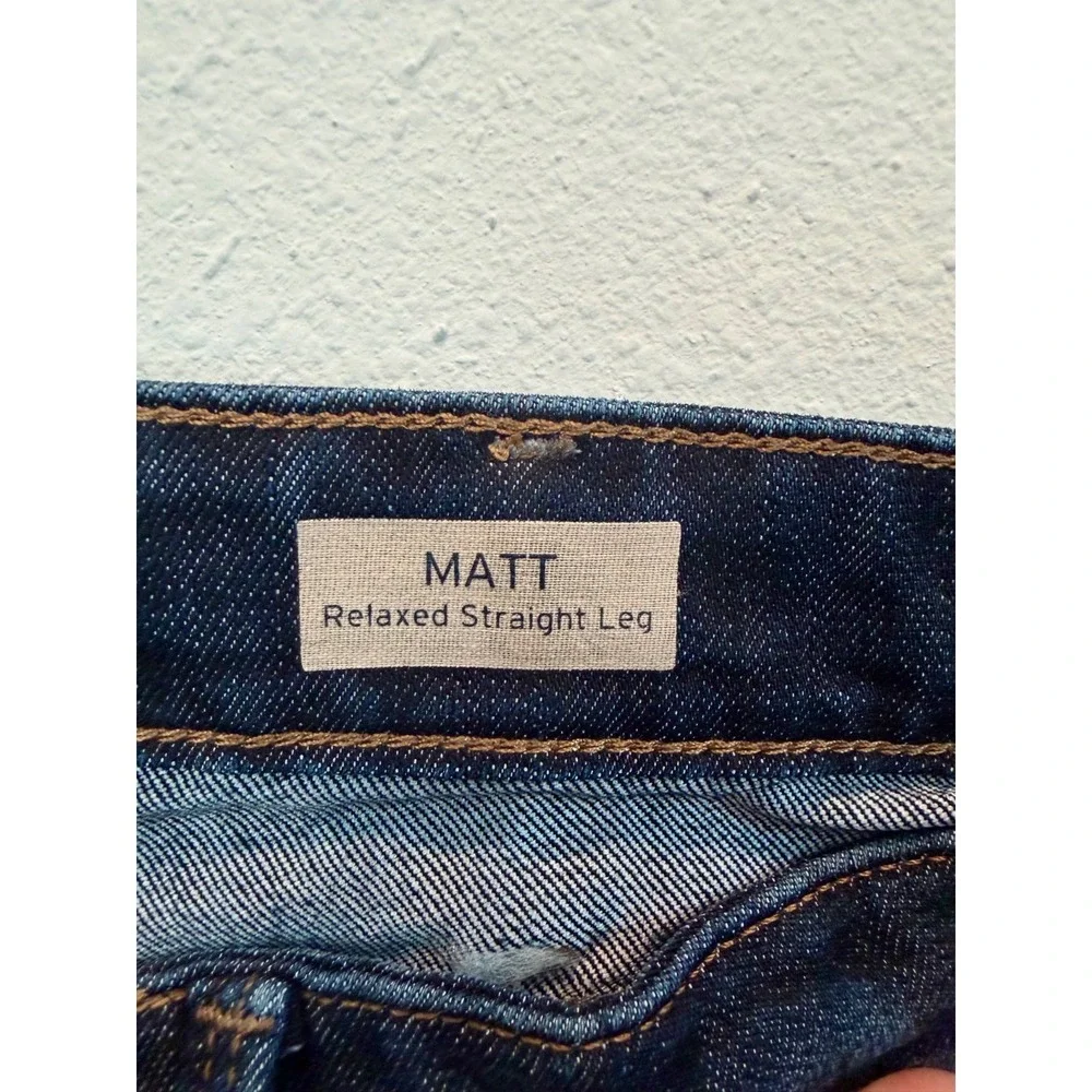 Mavi Jeans Matt Relaxed Straight Leg Jeans Mens 42x30 Dark Wash Stretch Denim